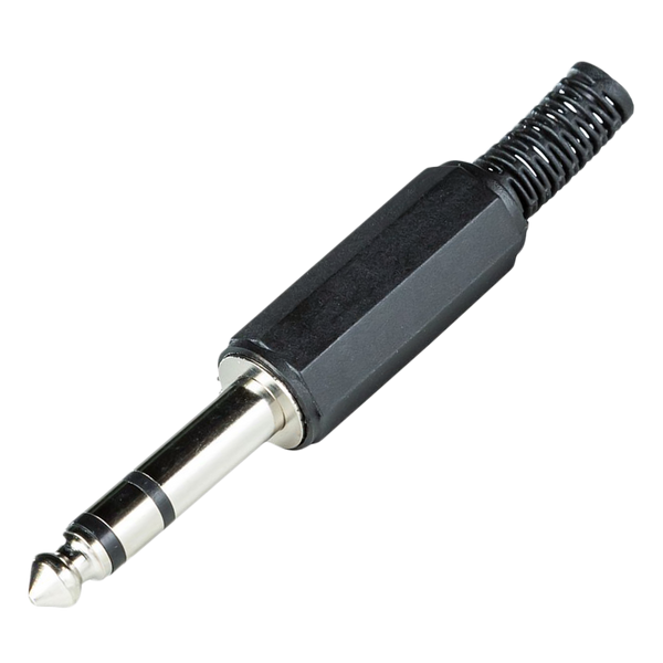 Audio konektor - Gitarski priklucok - Stereo - 6.3mm - Black