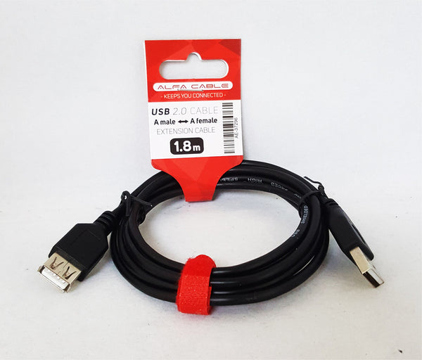 USB prodolzen kabel 2.0 - Tip A vo Tip A - Masko vo zensko - Alfa 1.8m