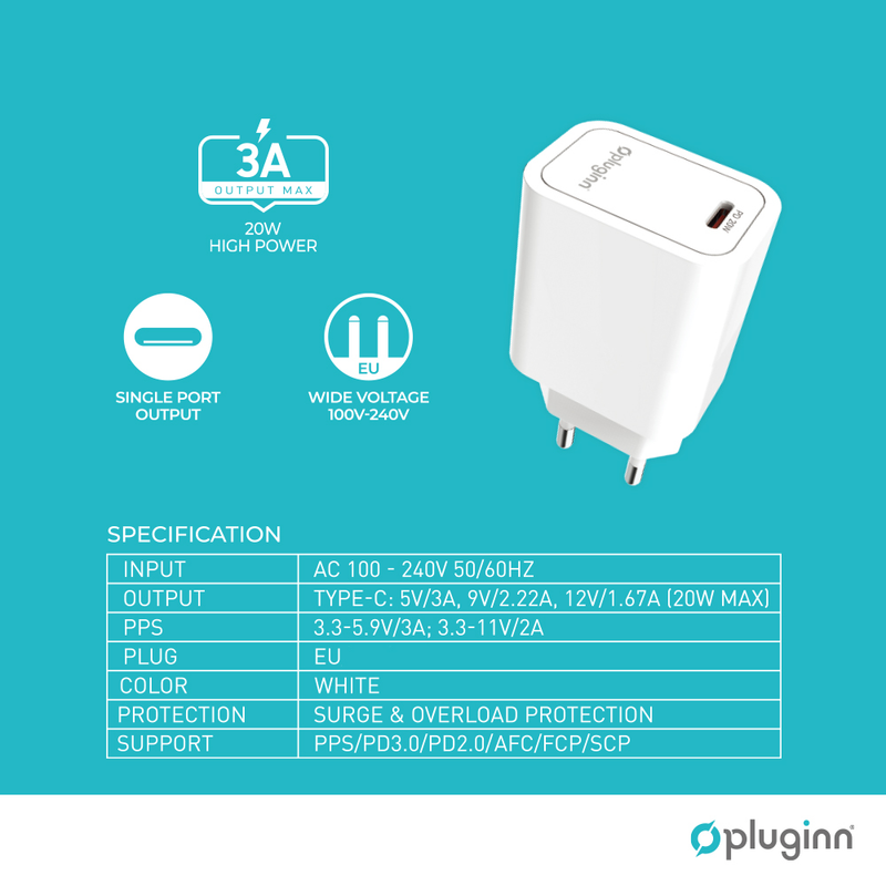 Adapter / Polnac za Telefon - Pluginn - PD - 20W