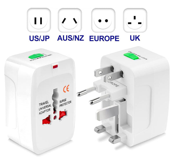 Struen Adapter - International All-in-One (UK / US / EU / AUS / NZ) Travel Adapter Compact