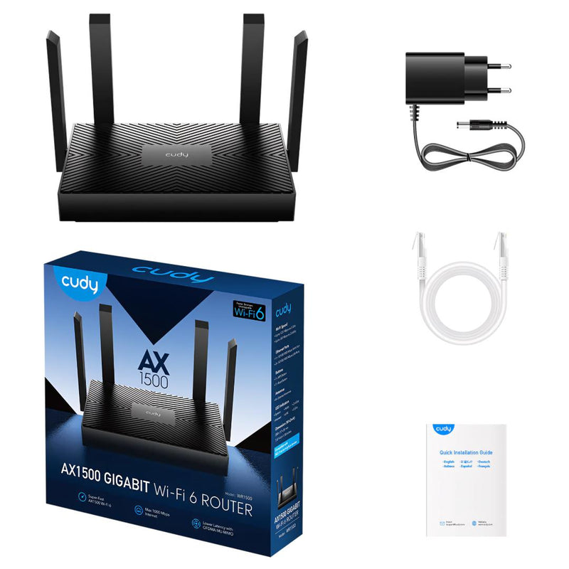 Ruter - Cudy AX1500 - Gigabit Dual Band Wi-Fi 6 Router