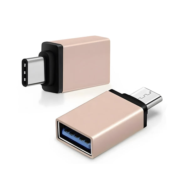Data Adapter - OTG za Telefon - Type-C vo USB - Metal Gold