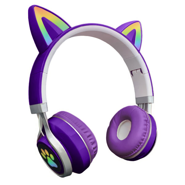 Wireless Slusalki - Fashion Cat Ears - Purple