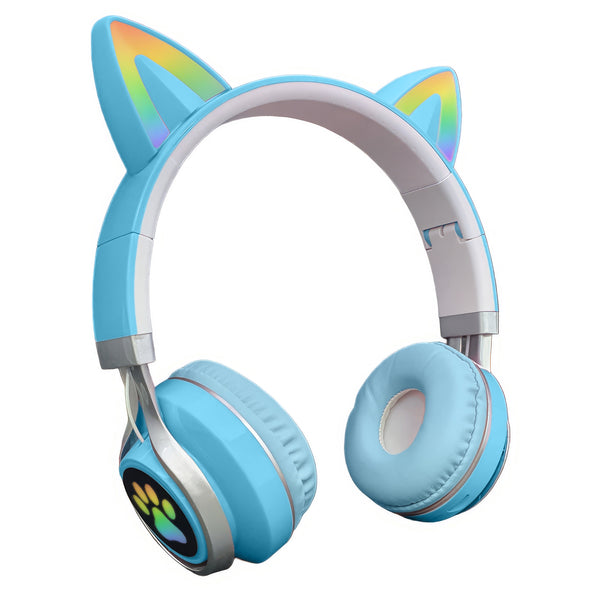 Wireless Slusalki - Fashion Cat Ears - Sky Blue