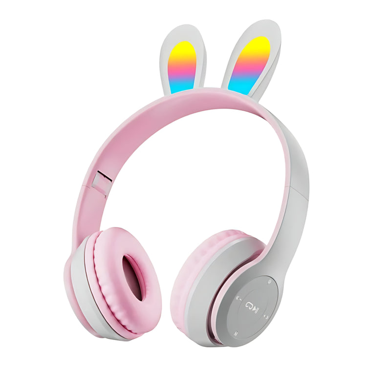 Wireless Slusalki - Bunny Ears - Pink / Grey