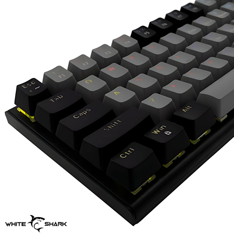 Mehanicka Pro Gejmerska Tastatura 60%  - White Shark Wakizashi  - Black / Gray - Blue Switch