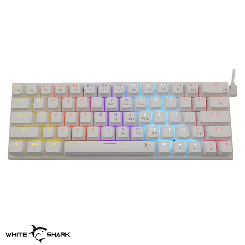 Mehanicka Pro Gejmerska Tastatura 60%  - White Shark Wakizashi  - White - Red Switches