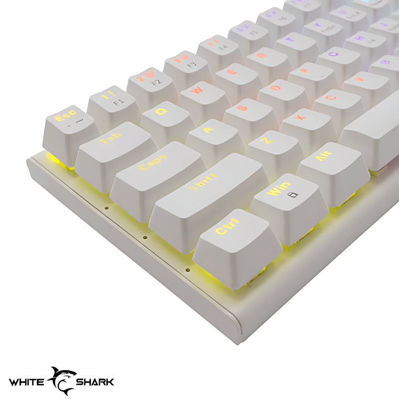 Mehanicka Pro Gejmerska Tastatura 60%  - White Shark Wakizashi  - White - Red Switches