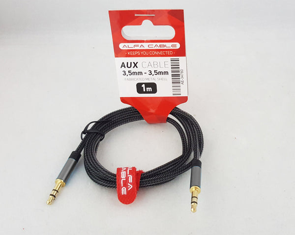 Audio kabel - AUX 3.5mm Alfa Metal - 1m.