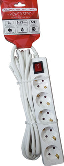 Prodolzen Kabel so pet priklucoci so prekinuvac - Alfa 3m 3*1.5