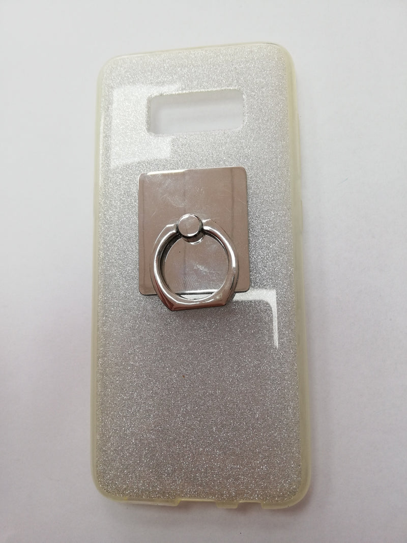Maska za telefon Samsung S8 - Glittery Silver with Ring