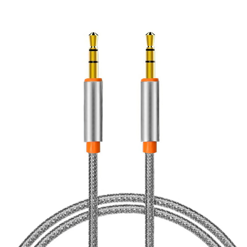 Audio Kabel - AUX 3.5mm Metal Braided - 1m - Silver