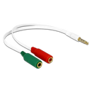 Audio Adapter - 3.5mm Razdelnik za Mikrofon i Slusalki so Kabel - White
