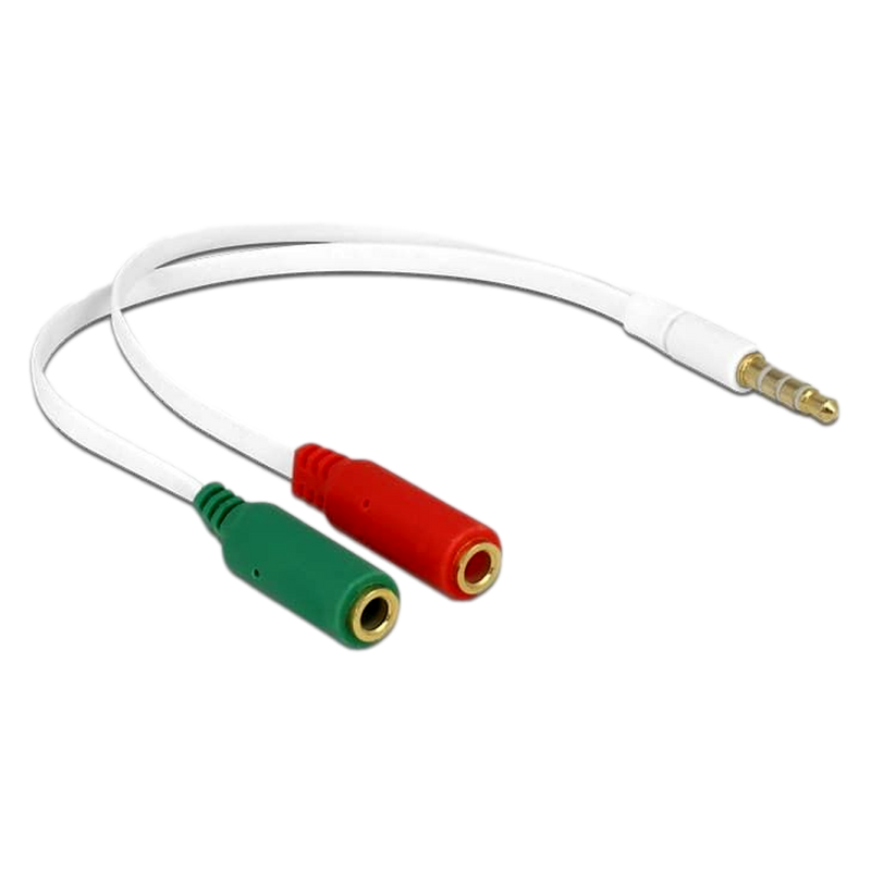 Audio adapter 3.5mm razdelnik za mikrofon i slusalki so kabel - White