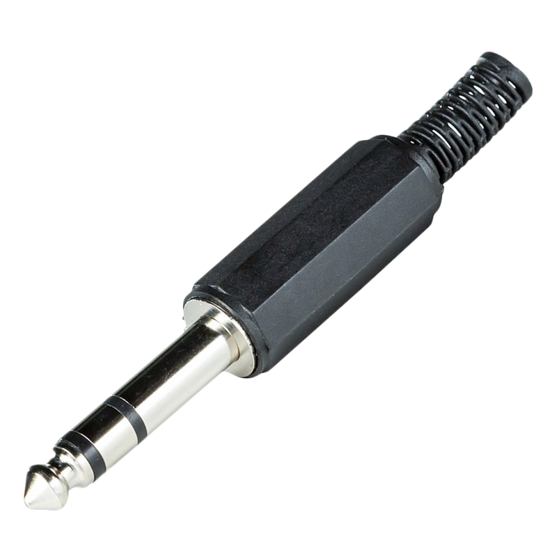 Audio konektor - Gitarski priklucok - Stereo - 6.3mm - Black