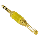Audio konektor - Gitarski priklucok - 6.3mm - Masko - Stereo - Gold / Yellow