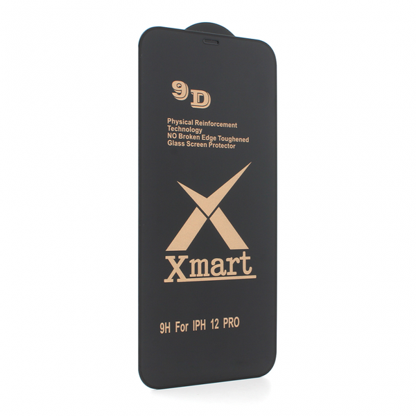 Zastitno staklo za iPhone 12 / 12 Pro - 9D - Xmart - Black