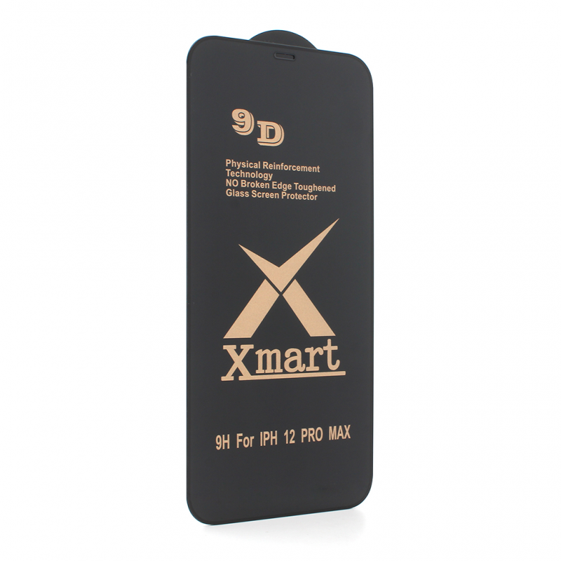 Zastitno staklo za iPhone 12 Pro Max - 9D - Xmart - Black