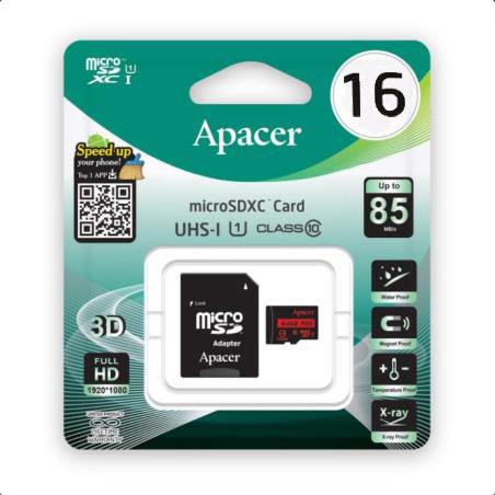 Micro SD Karticka 16GB - Apacer 85 MB/s