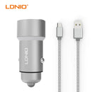 Polnac za vo Avtomobil so Kabel - Metal - LDNIO C302
