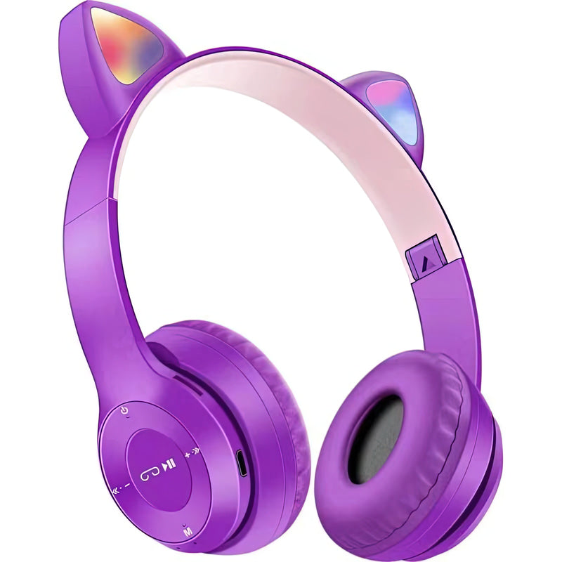 Wireless Slusalki - Cat Ears - P47M - Purple