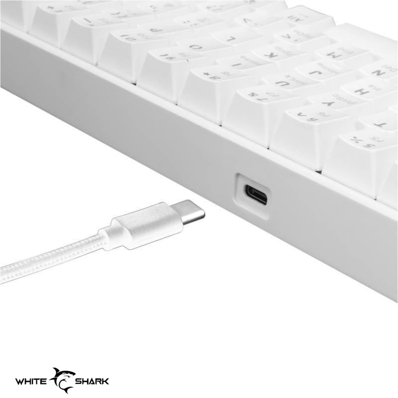 Mehanicka Pro Gejmerska Tastatura 60%  - White Shark Shinobi - White - Blue Switches