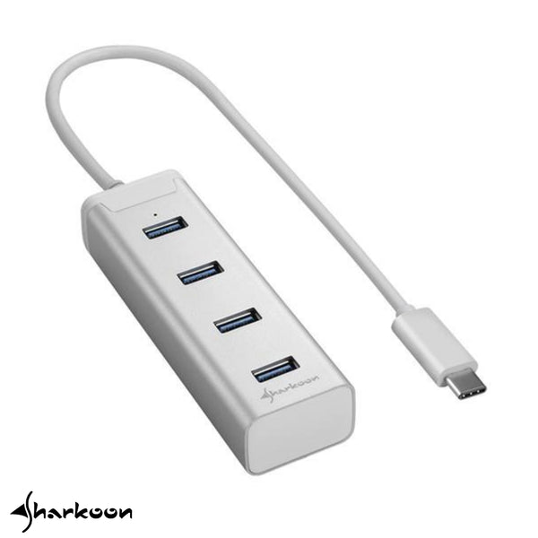 USB Hub / Razdelnik 3.0 - Sharkoon - Aluminium - Type-C - 4 ports